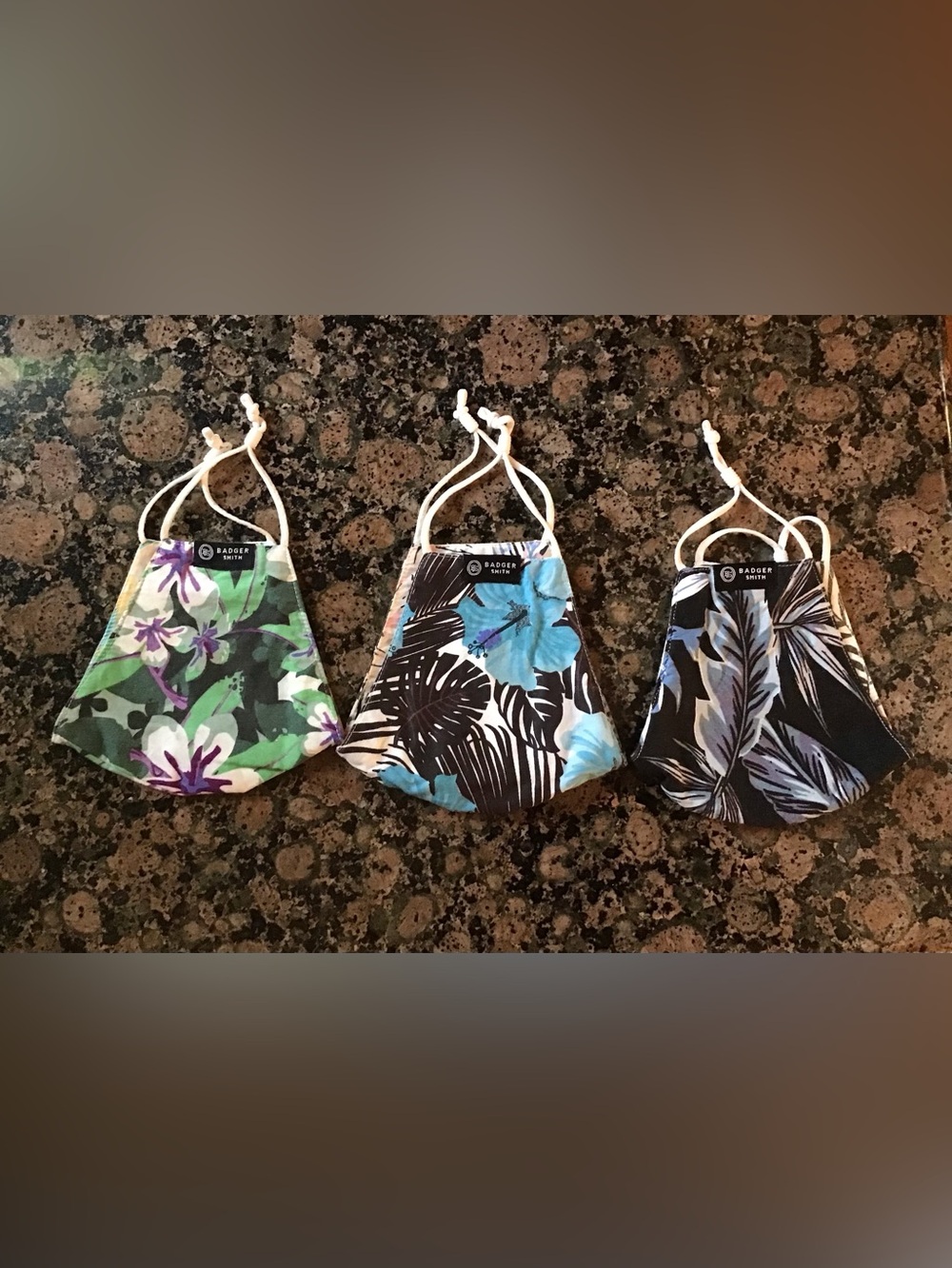 Badger Smith Floral Print Women's Face Mask - Blue/Green/Purple